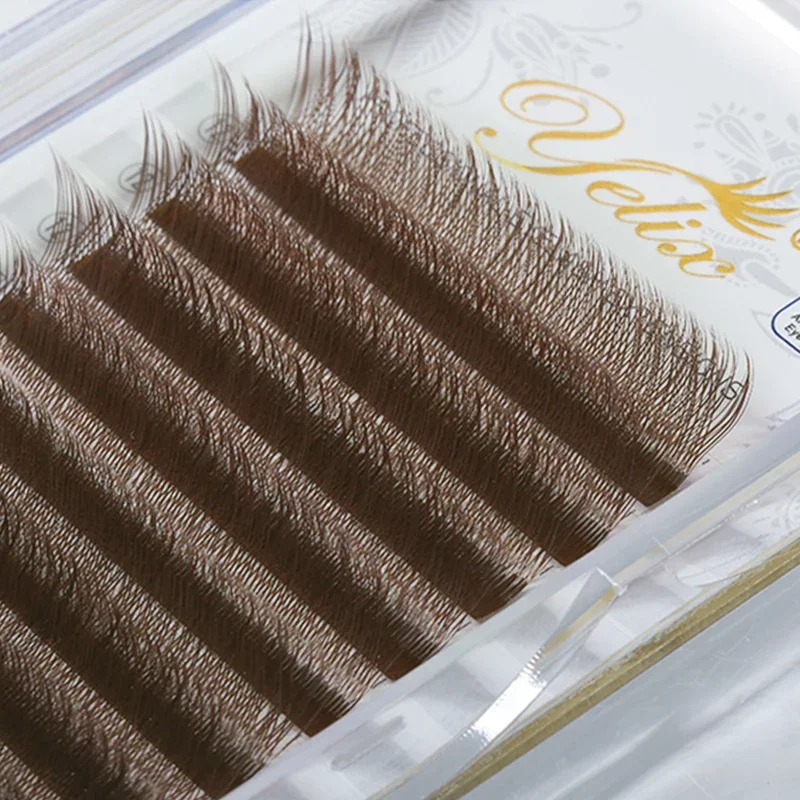 Yelix Brown Y Shape Eyelash Extension 0.05 C Soft Cilios Yy Individual Lashes Mix Lash Extension Supplies False Eyelashes