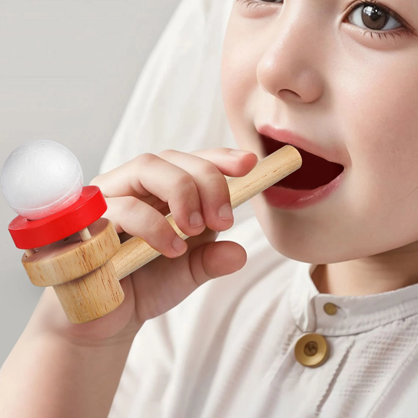 

3pcs Wooden Ball Blower Kids Toys Balls Pipes Educational Blow Game Accessories for Family Fun Sports