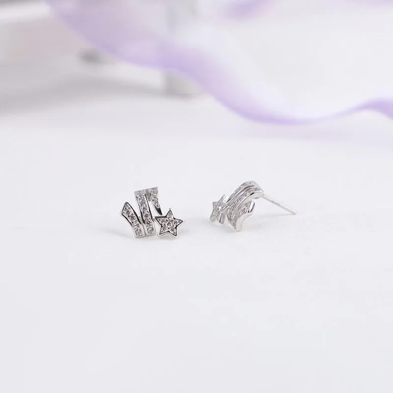 Comet star ear cuff earrings without piercing no hole cz stone Comet stud earrings for women luxury deigsner glitter dainty