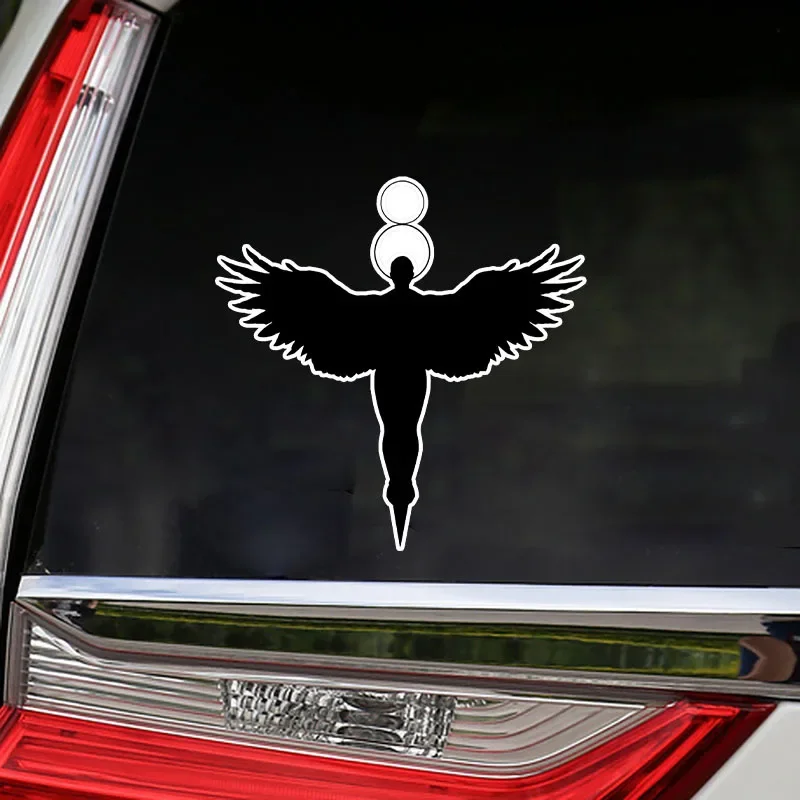 1PC 멋진 천사 실루엣 데칼 - 방수 내구성 신성한 분위기 - 자동차 노트북 휴대폰을 위한 독특한 개인화