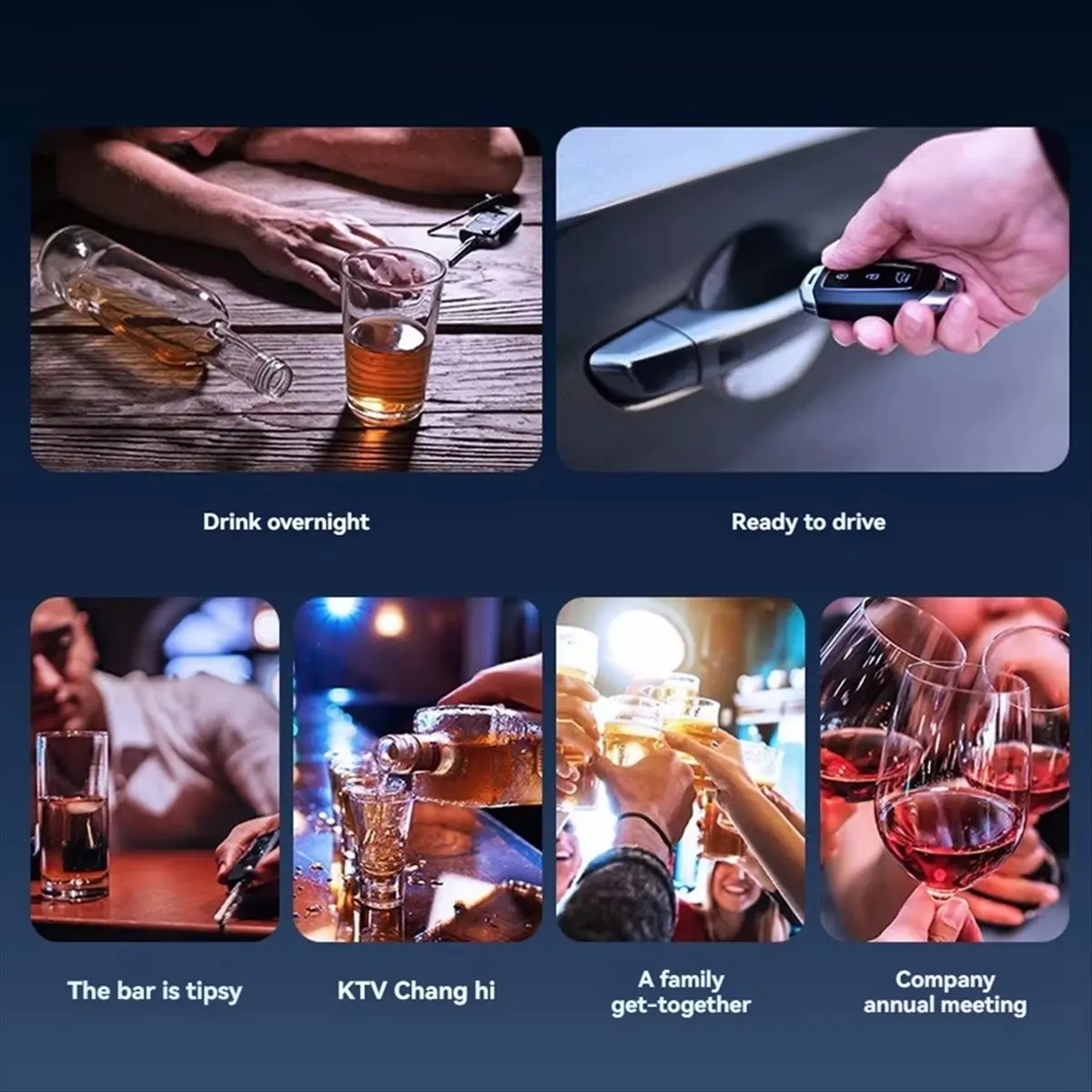 AA05 New Digital Alcohol Tester Sound and Light Alarm Traffic Home Investigation Alcohol Tester LCD Display Police Breathalyz