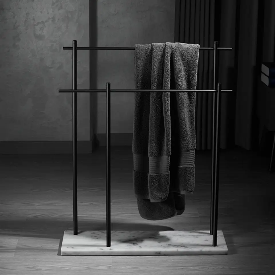 Латунная мраморная вешалка для полотенец без перфорации. Вешалка для полотенец от пола до потолка. Вешалка для ванной комнаты. Сушилка. Вешалка для полотенец.