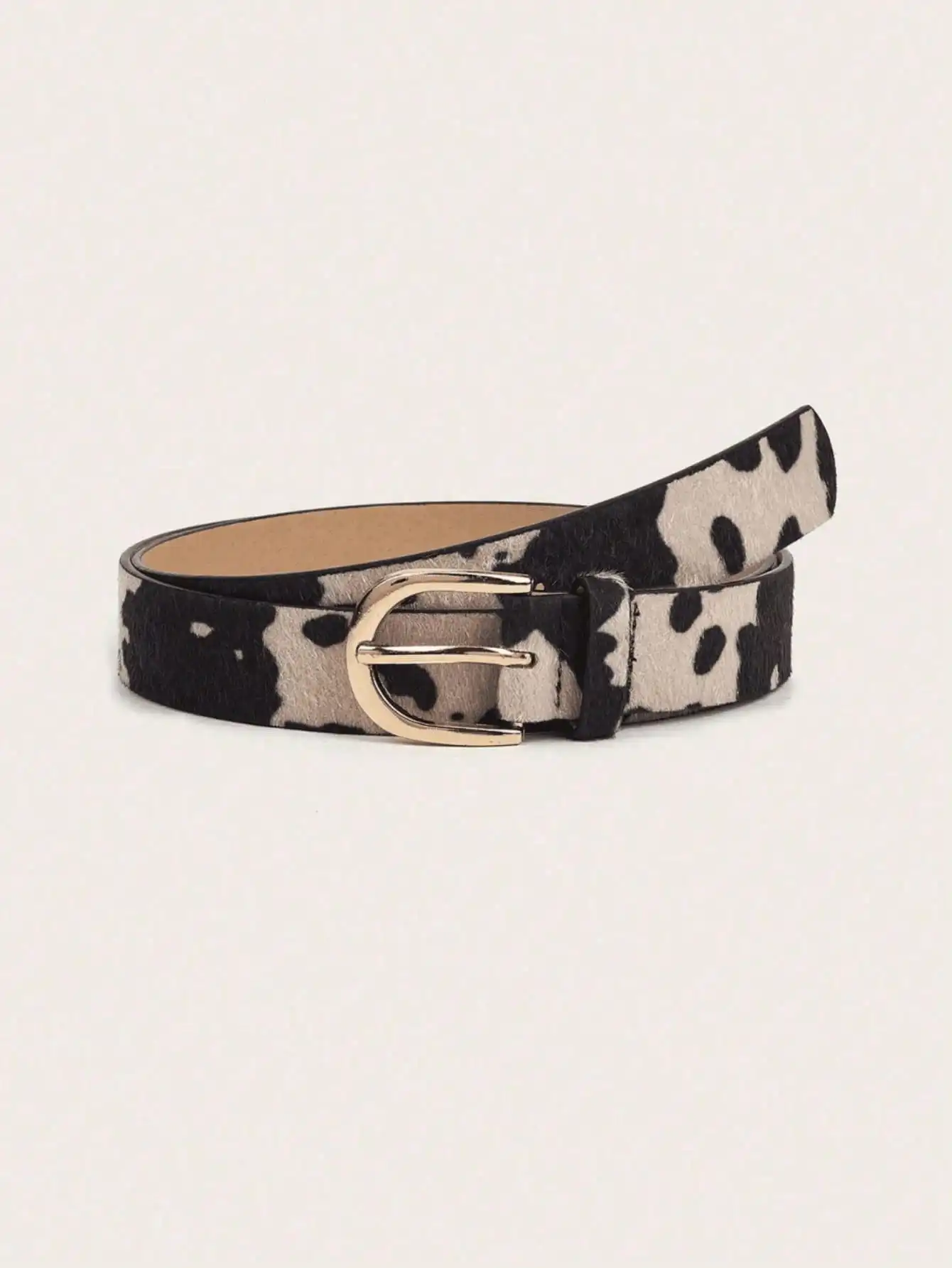 1Pc Retro Western-Style Black and White Cow Print Women's Belt, Cowgirl Style, Fashionable and Versatile, Suitable for Jeans, Coats, Sweaters, Perfect for Parties, Casual Outings, Daily Commuting, Street Style, Back to School Accessories