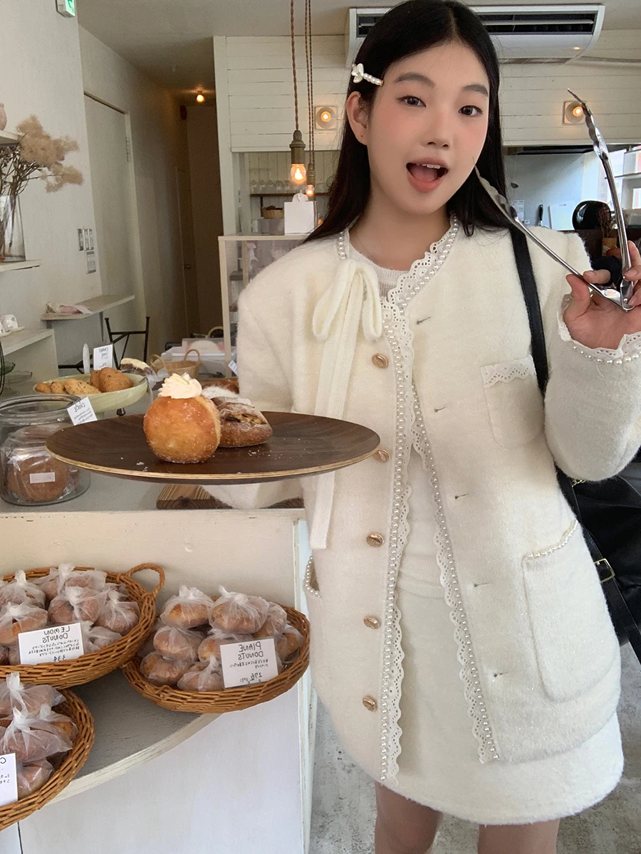 

Красное шерстяное пальто Celebri для женщин, белое трикотажное пальто, верхняя одежда, осень-зима, новинка, модный хит