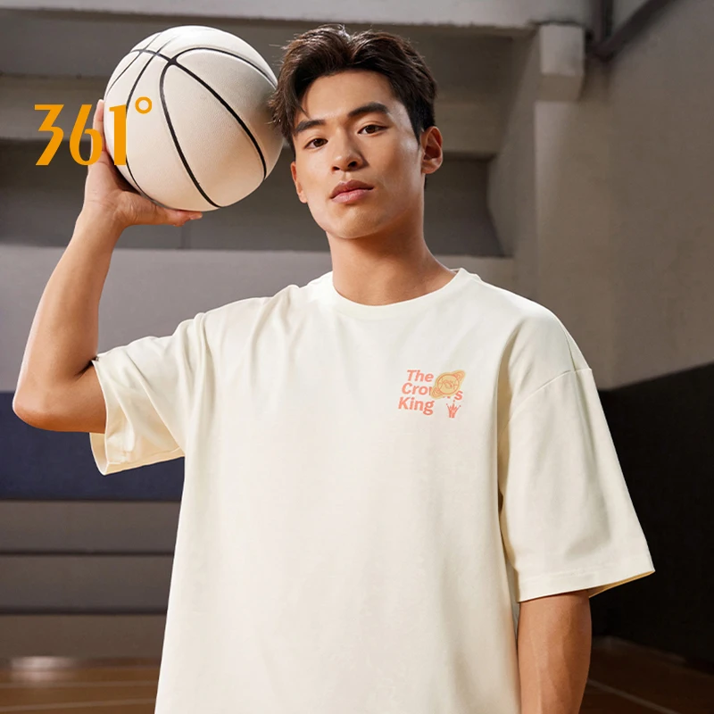 

361 Degrees Men's Sports T-shirt Loose Breathable Casual Round Neck Sleeve Comfortable Quick Drying Fitness Top Male 652526102