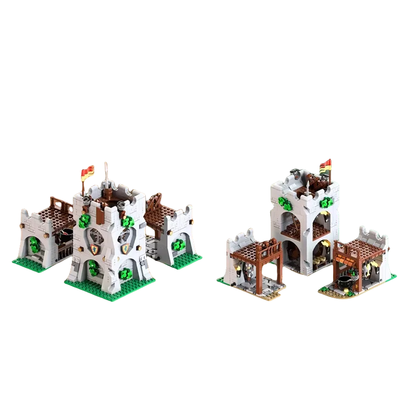 

MOC Средневековая угловая модель замка — игрушечные блоки для сборки мелких частиц, 900 шт. — подходит для всех энтузиастов. Креатив h