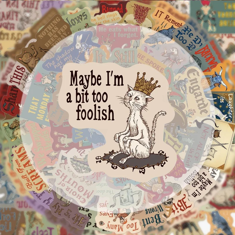 50 Średniowiecznych, Dziwacznych, Abstrakcyjnych Naklejek Graffiti, Żywe Naklejki, Idealne do Dekoracji Butelek na Wodę, Laptopów, Telefonów Komórkowych, Bagażu, Deskorolek, Gitar, Pudełek Prezentowych, Dekoracji na Przyjęcia