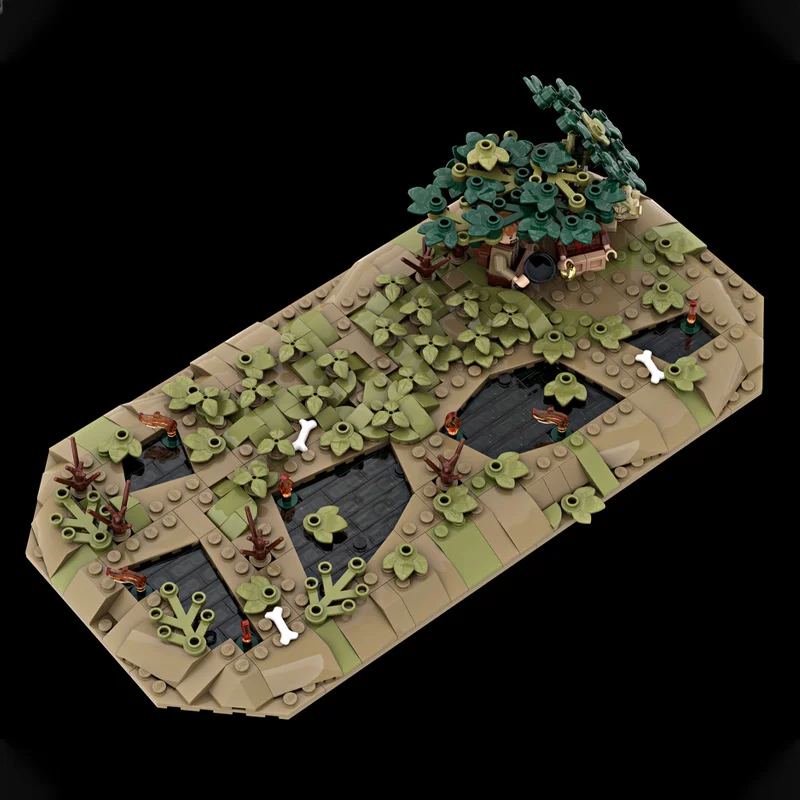 795PCS MOC Dead Marshes DIY Modular Building Blocks Lordes of the Ringsss Model Creative Assembly Toy Fantasy Scenery Display