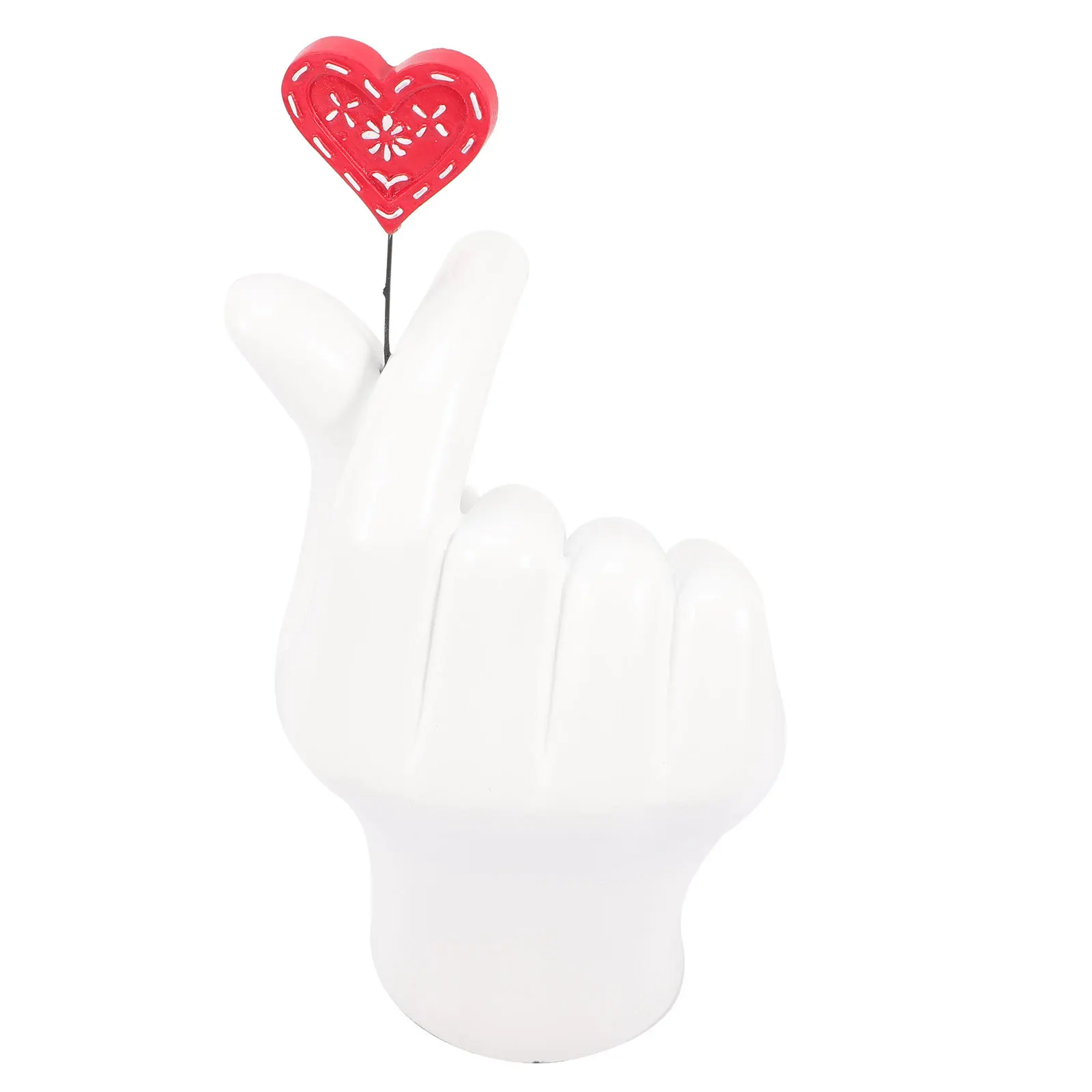 

Minimalist Heart Hand Gesture Statue Valentine Day Decorative Resin Art for Office Living Room Tabletop Aesthetic Anniversary