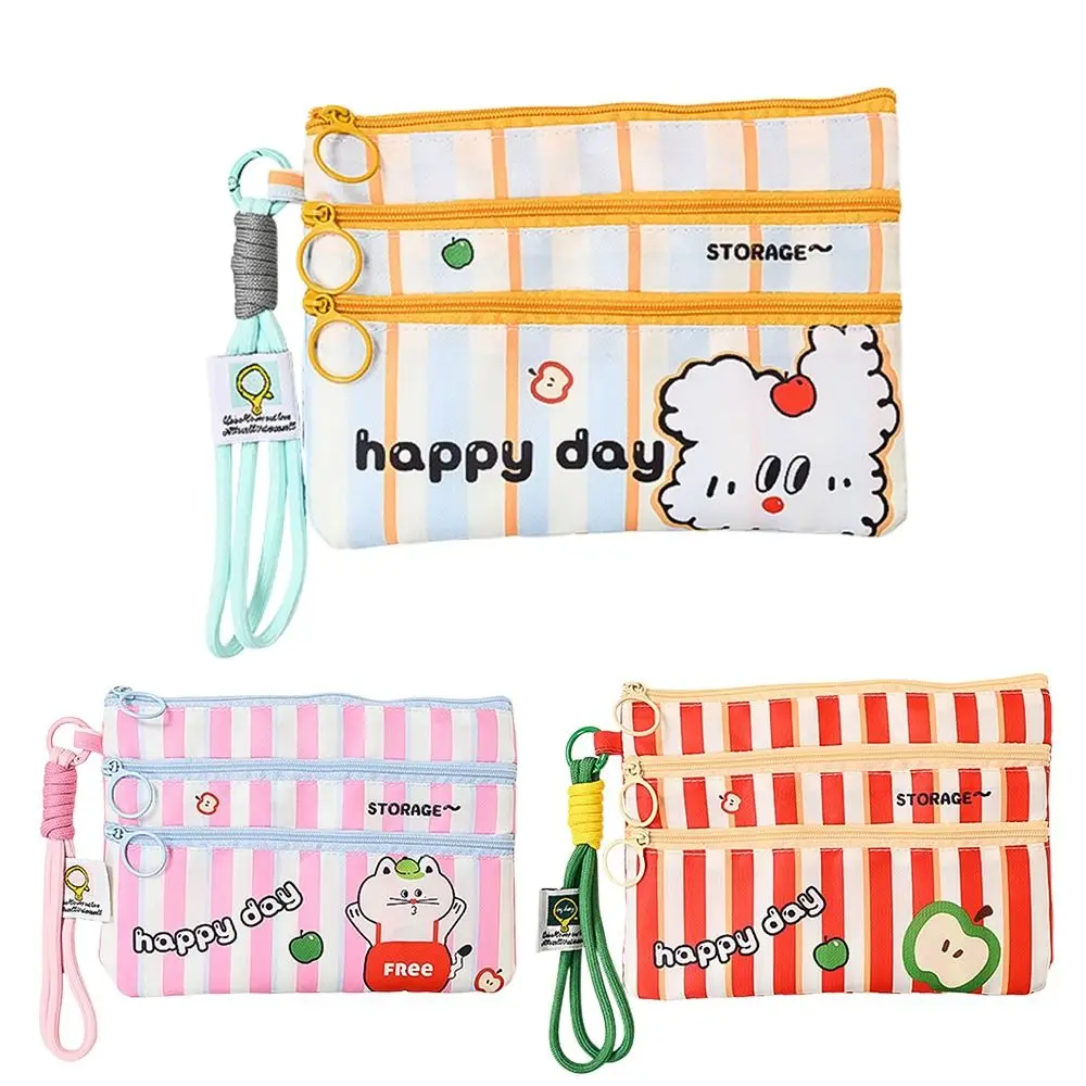 Durable with Handle Coin Bag Multi-function Large Capacity Storage Bag Zipper Purse