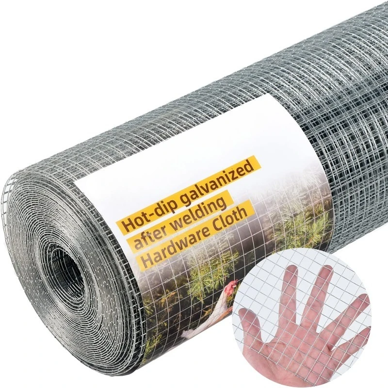 

48in x 100ft Hardware Cloth 1/2 inch Chicken Wire Fencing, Hot-Dipped Galvanized After Welding Garden Plant Supports Welded Meta