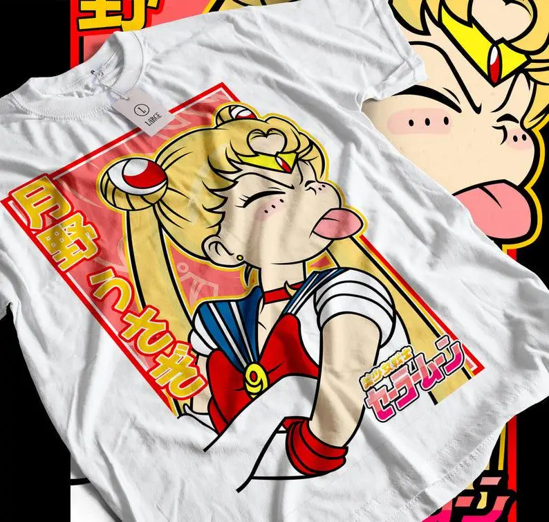 Comfortable Sailor Moon T-Shirt Usagi Tsukino Anime Manga Graphic Tee 2026 New Cotton Summer Men and Women TShirt