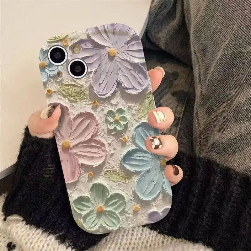 Oil Painting Daisy Flowers Case for Samsung Galaxy S25 S24 S23 Ultra S22 Plus S20 FE A55 A54 5G A34 A52 A53 A35 A14 A23 A24 A32 image 6