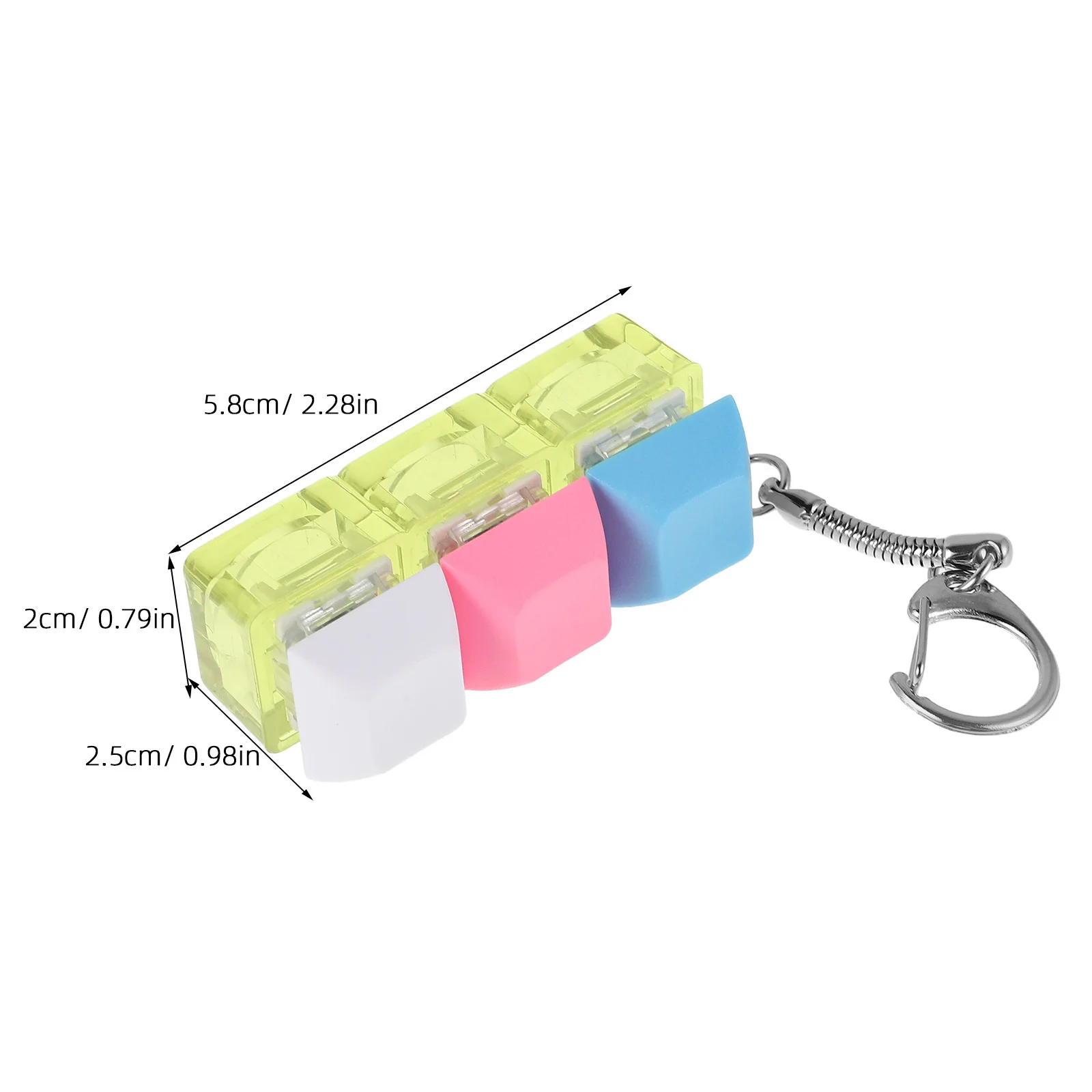 Portachiavi con tastiera Trasparente Click Sound Led Fidget Sollievo dallo stress Borsa sensoriale Decor Ciondolo - Regalo di gioco di puzzle