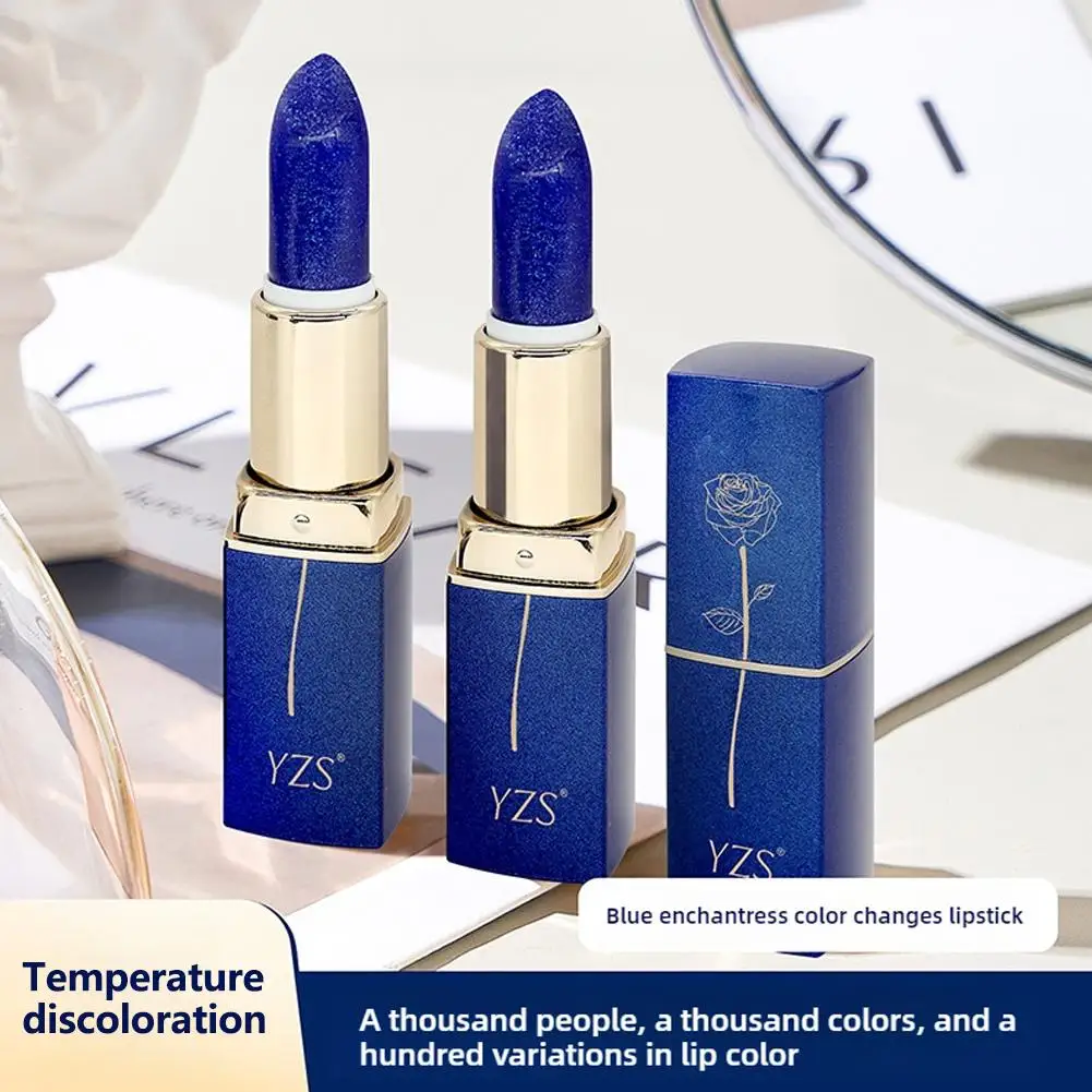 

1 шт., меняющая цвет губная помада, водостойкая синяя помада, долговечная, от синего до розового, увлажняющая, длинная, розовая, превращает, что N8I0