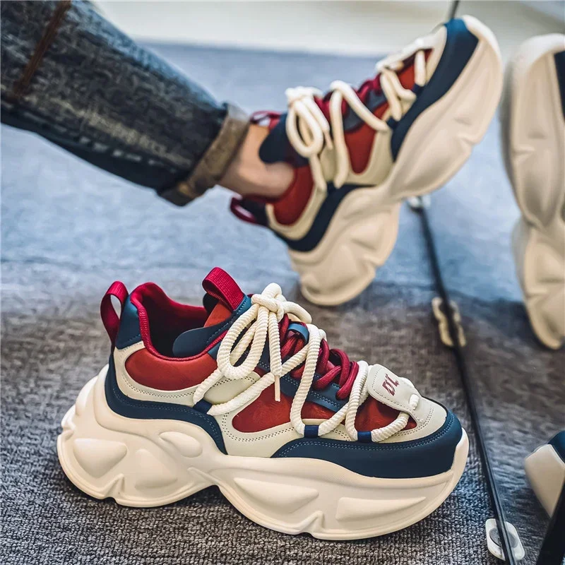 

New Breathable Sports and Leisure Shoes for Autumn 2024, Stylish and Thick Soled, Height Increasing Outdoor Shoes