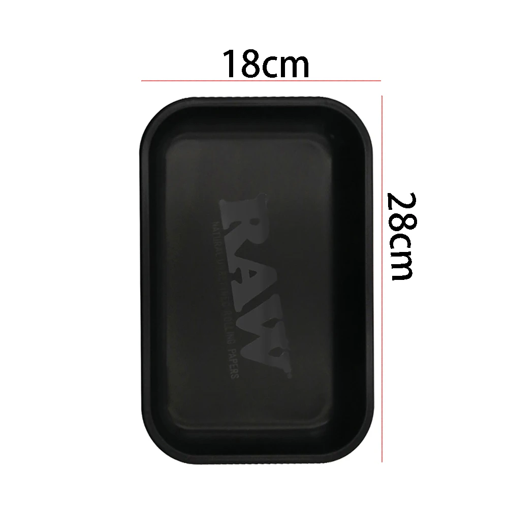Matte Black Metal Cigarette Rolling Tray Tin Plated Container Cigar Cmoking Accessories Storage Tray view 4