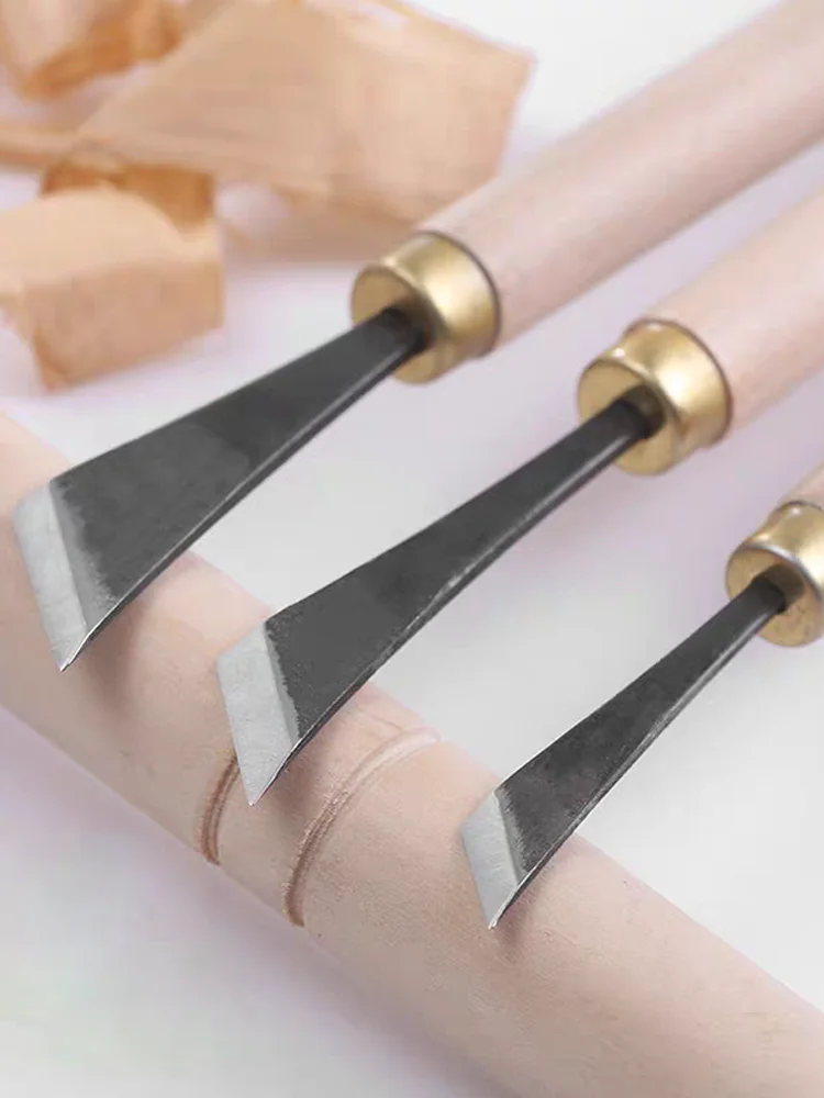 Wood carving tools,carving,corner slot trimming smoothing, chisel for sharpening,grinding tool with handle, right-angled knife