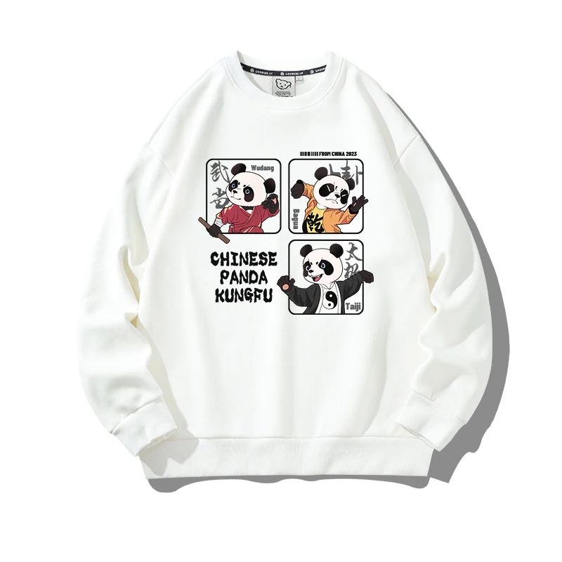 

YRYT 400g Women CrewNeck Sweatshirts Chinese Panda Kungfu Hoodies Pullover Sweater Casual Comfy Thermal Long Sleeve Fall Outfit