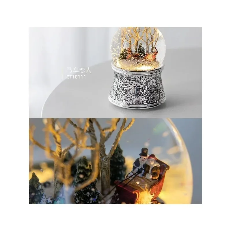 Snow scene snowflake crystal ball music box snow music box practical goods