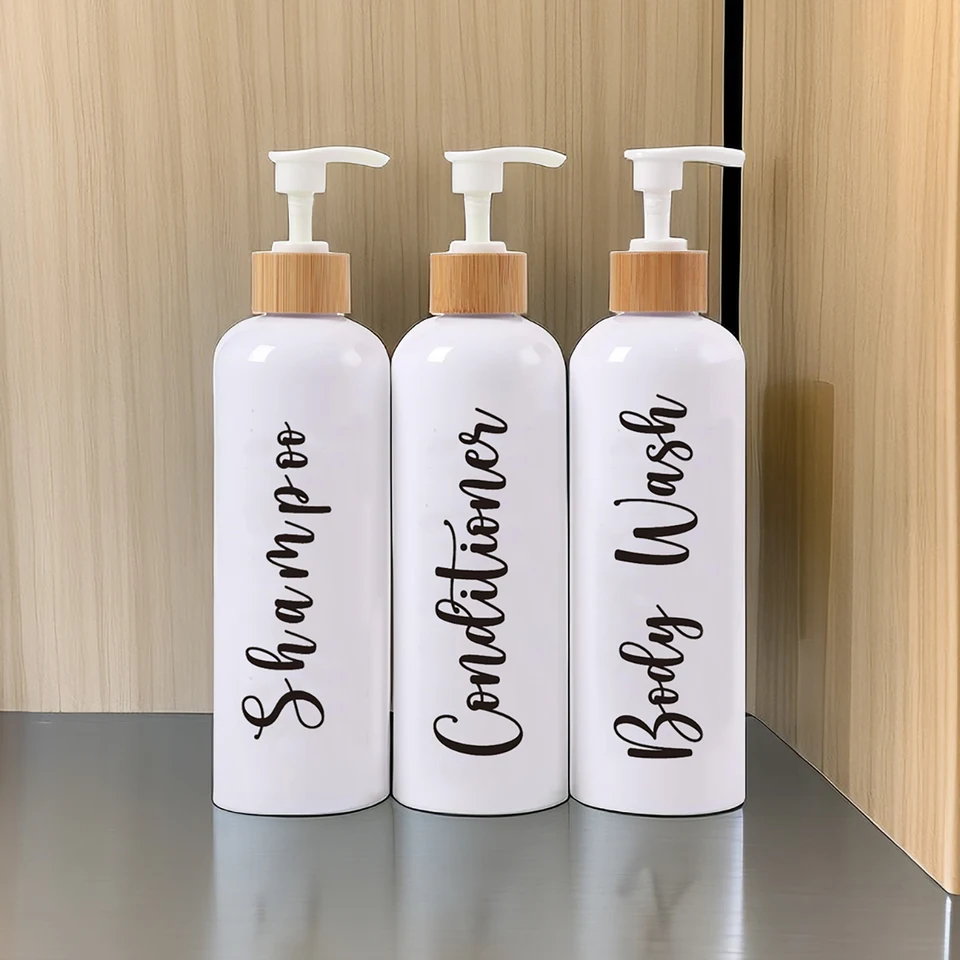 3 Piece Shampoo Dispenser Set with Pump