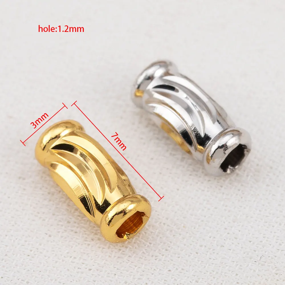 18K Gold Plated 3mm*7mm Separators Beads Tube Beads Spacer Beads For DIY Jewelry Making Supplies Necklace Bracelets Accessories