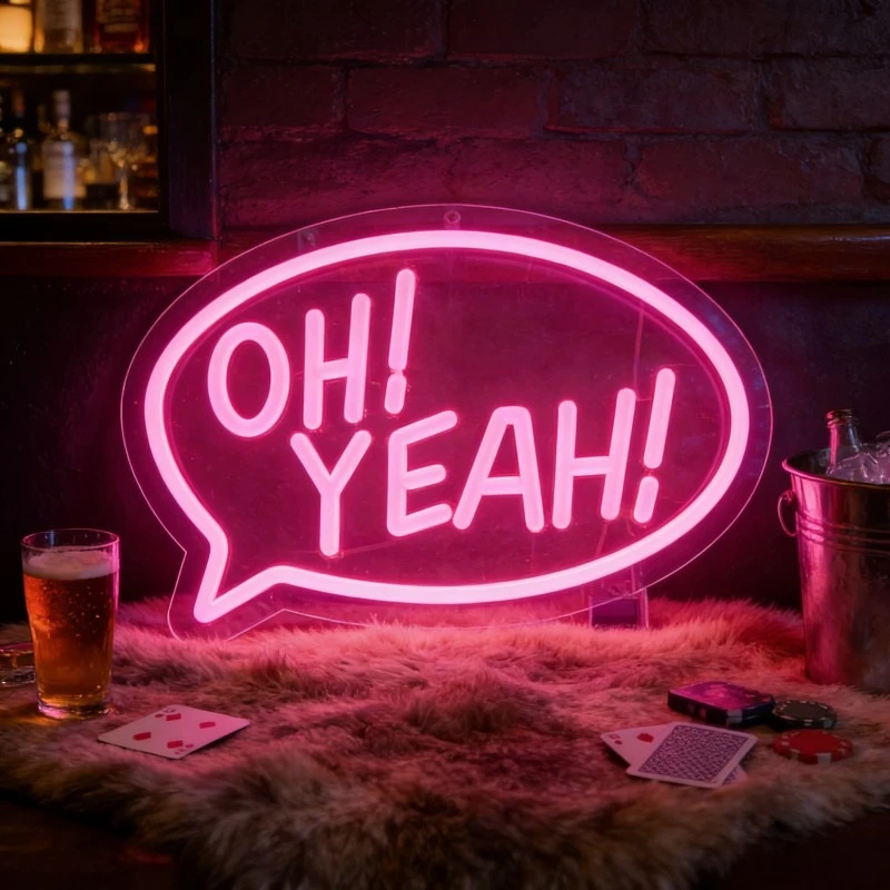 ¡Oh! ¡SI! Letrero LED de Neón USB Regulable para Sala de Juegos, Dormitorio, Bar, Sala de Estar, Regalo de Cumpleaños, Decoración de Pared