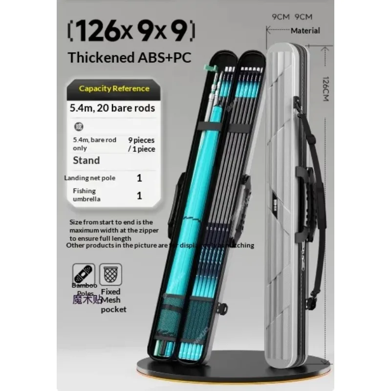 Large Rod Holder Scratch Resistant Wear Resistant Fishing Gear Capacity Fishing Rod Bag  Hard Shell Fishing Rod Case Fishing Bag