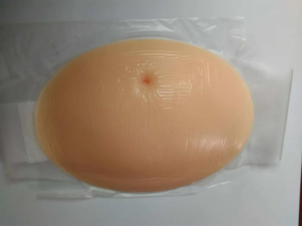 Silicone Fake Belly for Cosplay - Soft Adhesive Beige 6-7 Months Gestation Beauty Shoot Prop