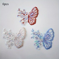 6pcs/set Butterfly Embroidery Badges Iron on Patches on Clothes DIY Dress Jeans Hat Clothing Accesories Applique Stickers