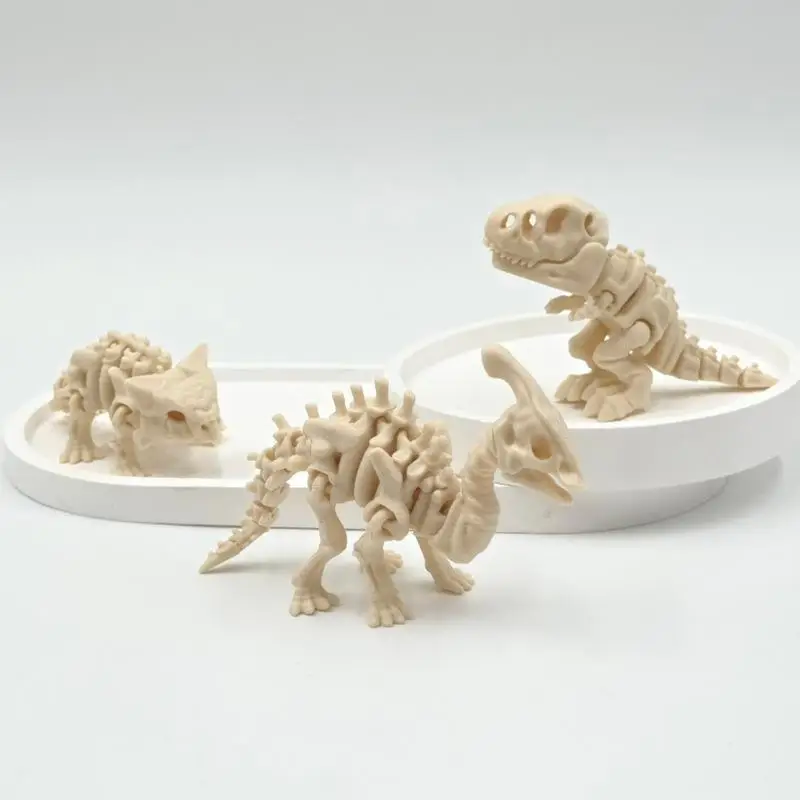 【S】3D Printing Skeleton Dinosaur Animal Full Body Joint Mobility Tyrannosaurus Rex Triceratops Home Desktop Decoration