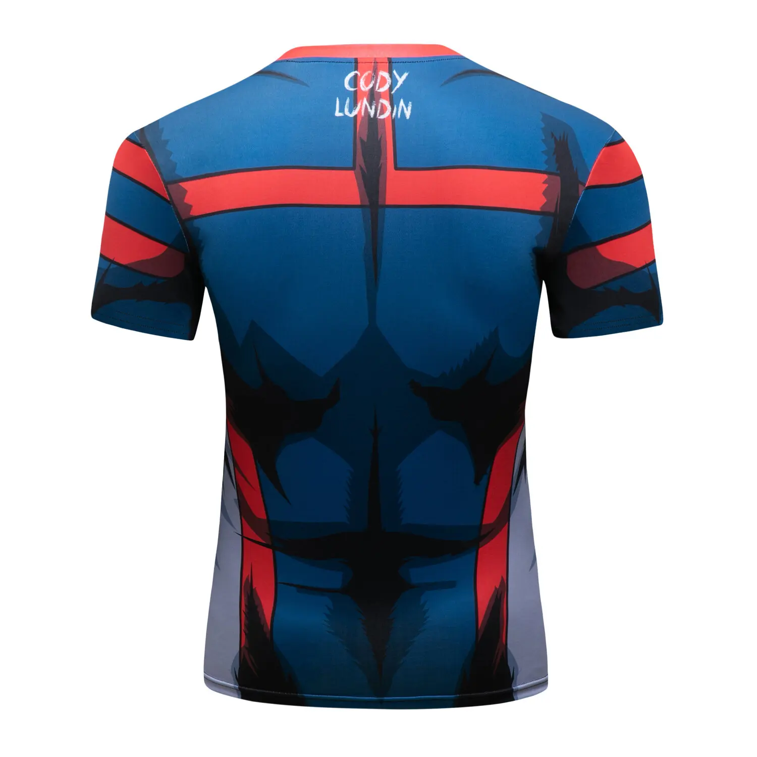 Men's Compression Shirts Short Sleeve Print Breathable Shirt Fitness Running Sports Training Fashion Baselayer Tee（211431）