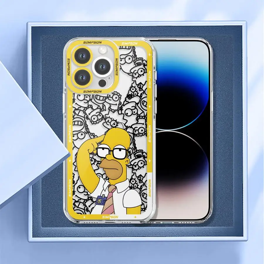 سيمبسون أبي الكرتون لينة غطاء جراب هاتف لابل آيفون 17 الهواء 7 8 SE XR XS 15 14 16 زائد 13 12 11 17 برو ماكس 16e