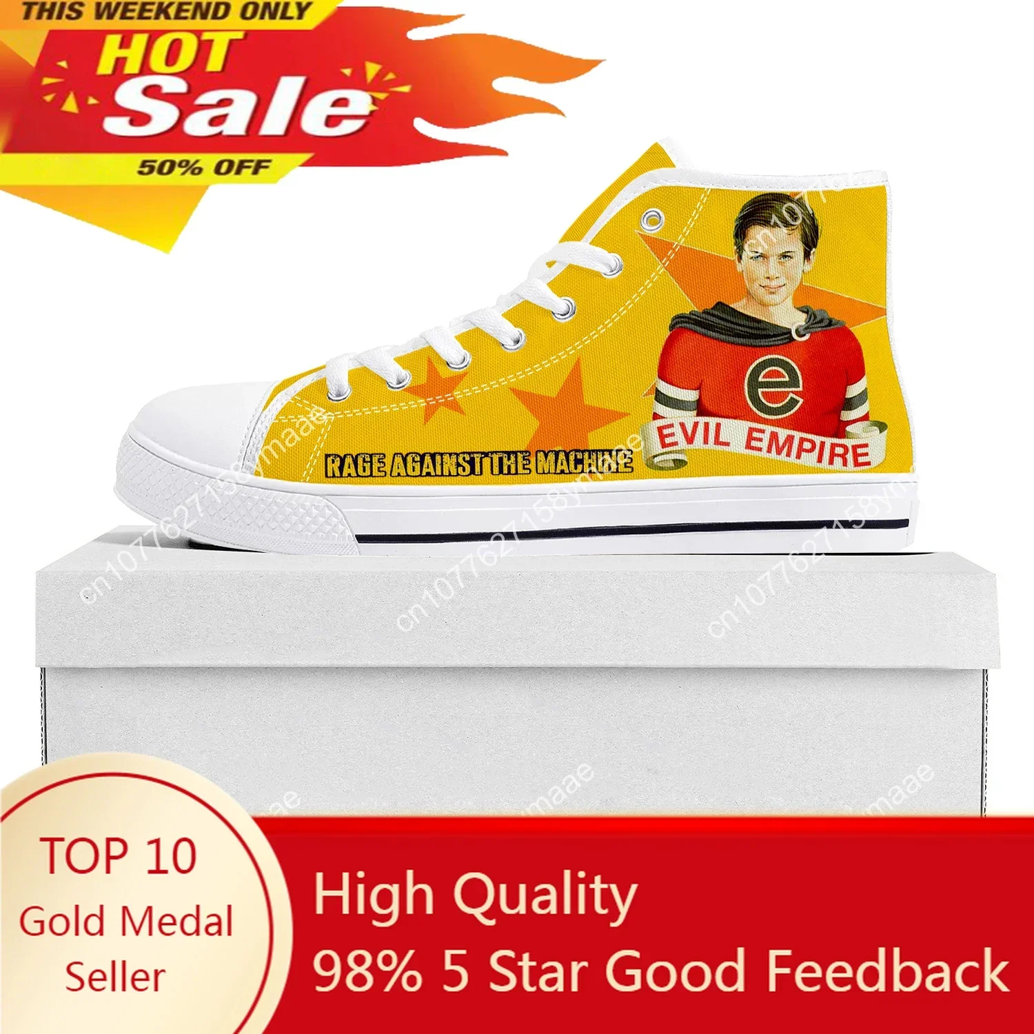 Rage Against The Machine High Top Sneakers Mens Womens Teenager Canvas High Quality Evil Empire Sneaker Casual Custom Made Shoes
