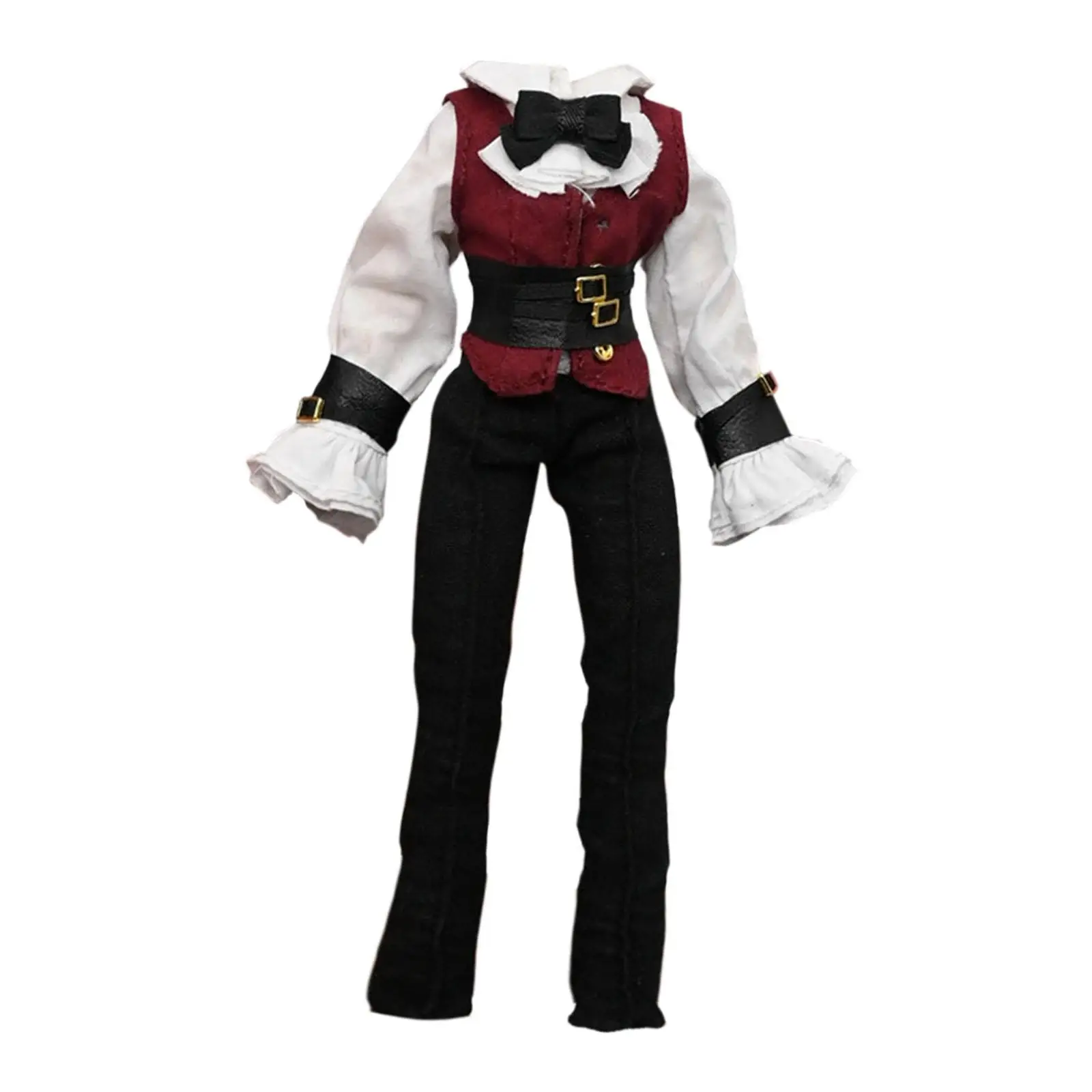 

1:12 Vintage Shirt and Pants, Casual Retro Cosplay Realistic Stylish with Vest Outfit Costume for 6inch Male, Doll Figures Body