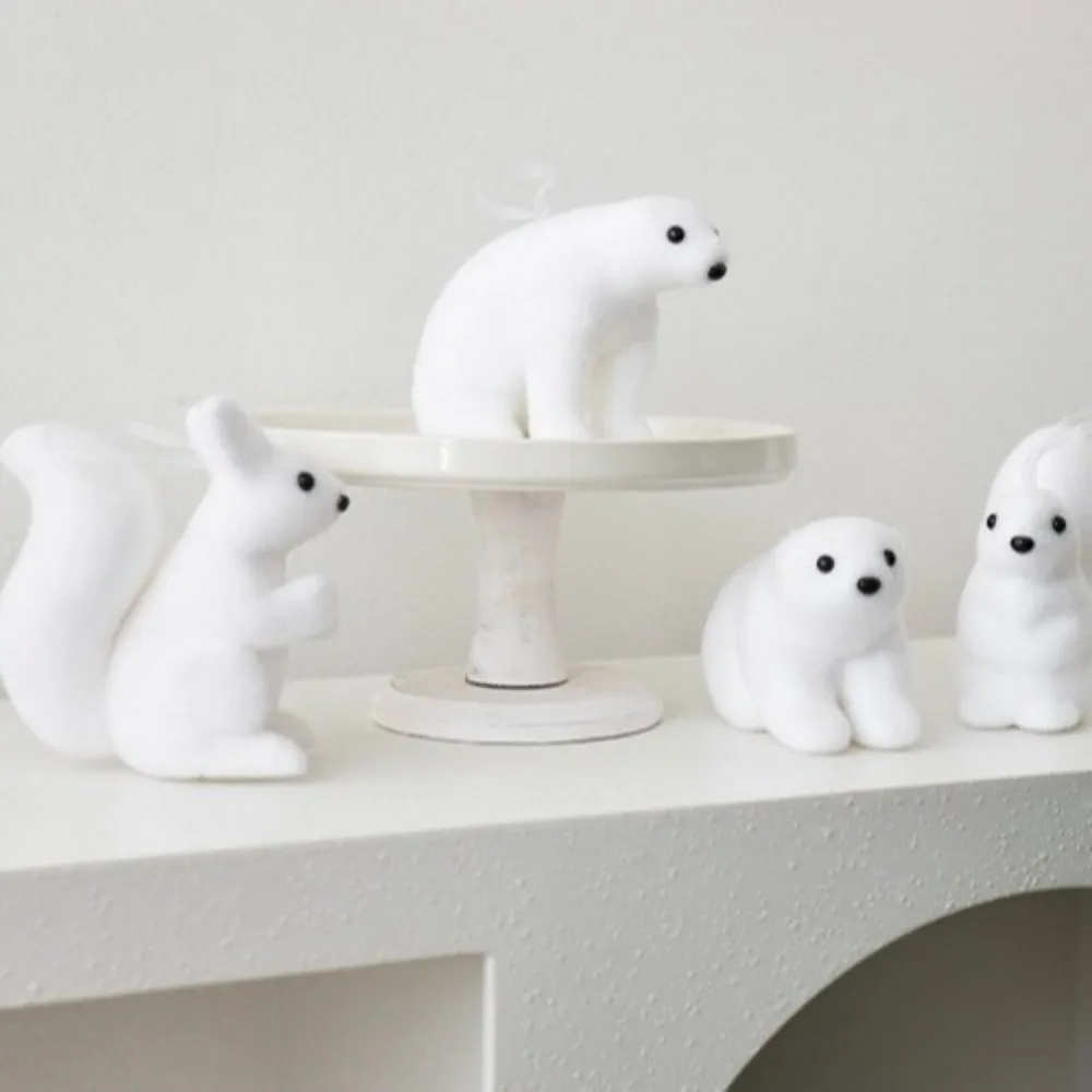 الأبيض شجرة عيد الميلاد قلادة الدب القطبي الطيور السنجاب عيد الميلاد الدب الحلي يتدفقون أفخم الحيوان ندفة الثلج قلادة معلقة #4