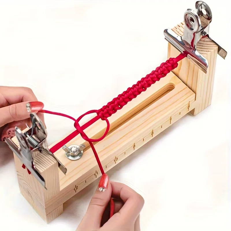 

Adjustable Professional Wooden Bracelet Making Jig Tool for Macrame and Beading DIY Craft Kit with Wood Frame Holder