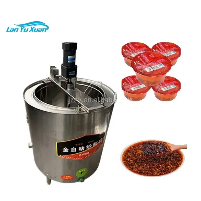 High Efficiency Profession Full Stainless Steel Hotpot Seasoning Frying Machine/ga Chilli Sauce Cooking Stir Pot Equipment