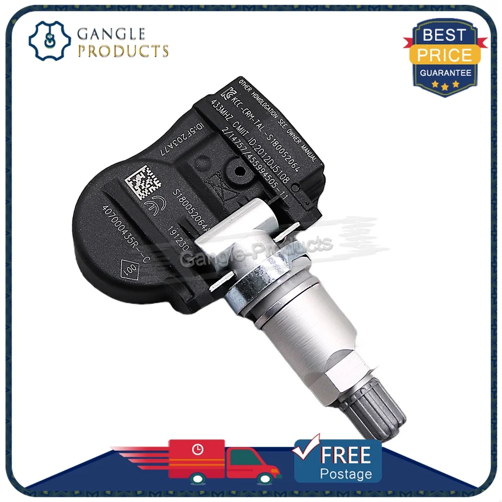 Sistema de control de presión de neumáticos, Sensor TPMS para Renault Fluence Laguna Latitude Megane Van Scenic Zoe, 433MHz, 1/4 piezas, 407000435R