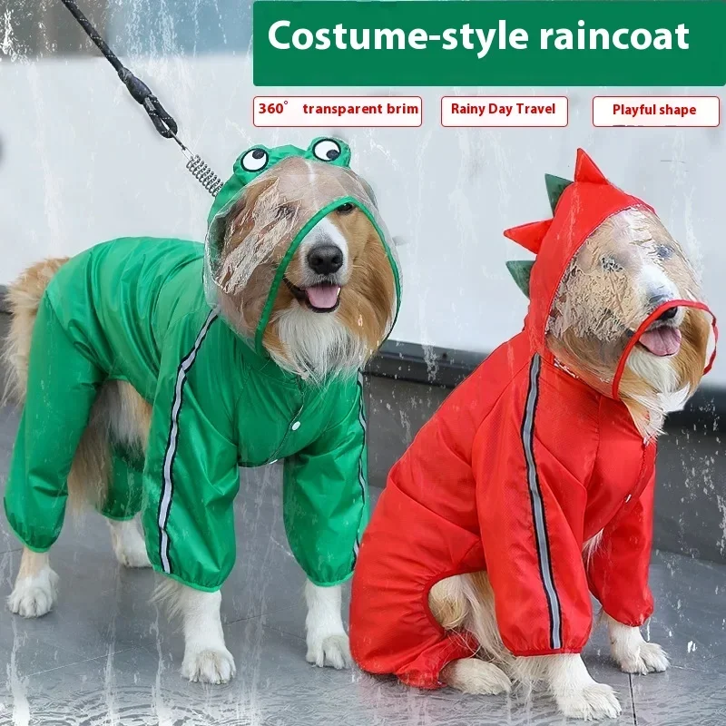 Retriever Dog Raincoats Golden Pet Dog Waterproof Clothes for Small Meduim Big Dog S M L Xl 2xl 5xl 6xl 7xl  Dogs Coat Rain Coat - view 3