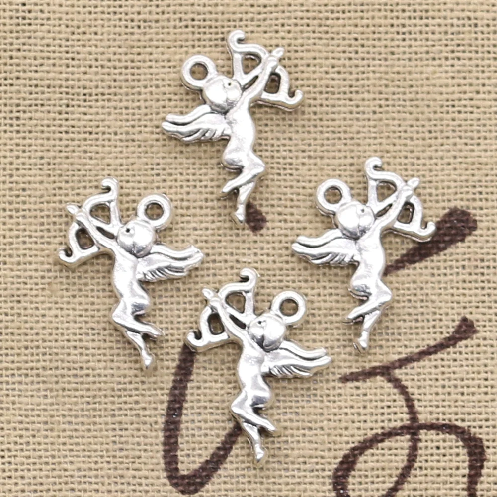 30pcs Charms Love Angel Cupid 20x15mm Antique Silver Color Pendants DIY Necklace Crafts Making Findings Handmade Tibetan Jewelry