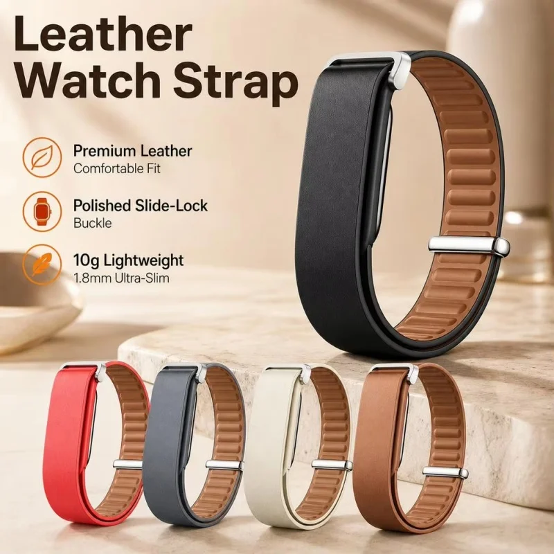 Pulseira de substituição em couro genuíno para Google Fitbit Air, ajustável, confortável, para smartwatch e rastreador de atividades físicas.