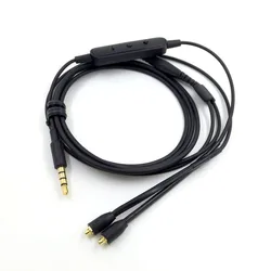1.2m Earphone Audio Cable with Remote Volume Control & Mic Replacement For Shure SE215 SE535 MMCX Headphones Accessories