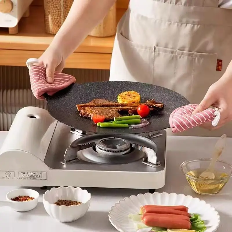 Multi Griddle Pan Oil Frying Pan Non-stick Barbecue Outdoor Camping Kitchen Bakeware Household Tools Outdoor Teppanyaki 28-38CM