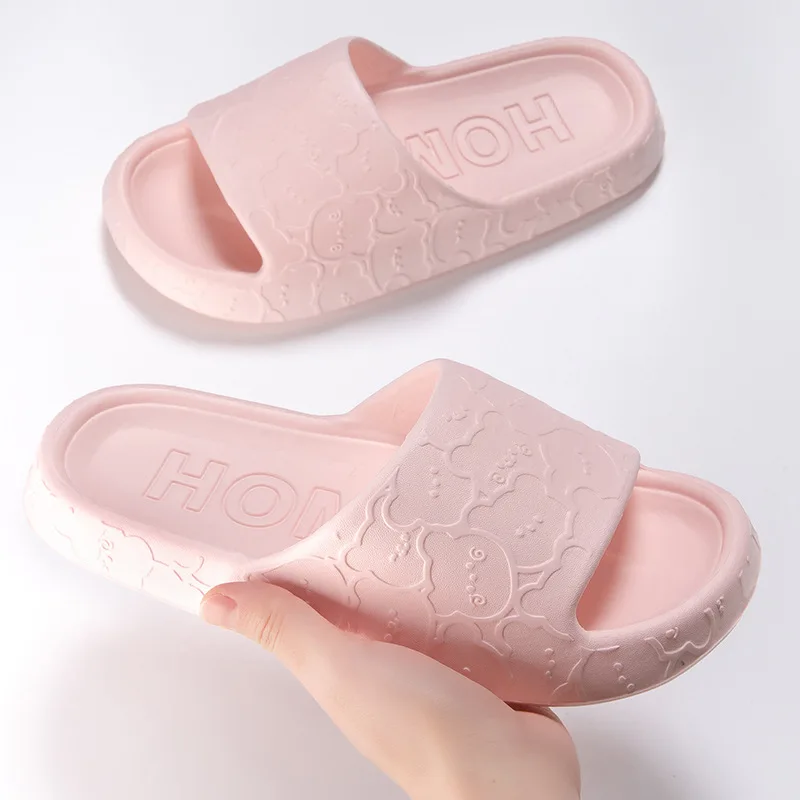 Śliczne kapcie domowe Cloud Woman Bear Summer Beach Slides Indoor Soft Sole Non Slip Eva Sandals Men Male Flip Flops Shower Shoes