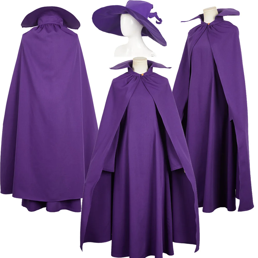 Schierke Cosplay Witch Cosplay Purple Costume Anime Berserker Roleplay Dress Cloak Hat Women Clothing Halloween Party Fancy Suit