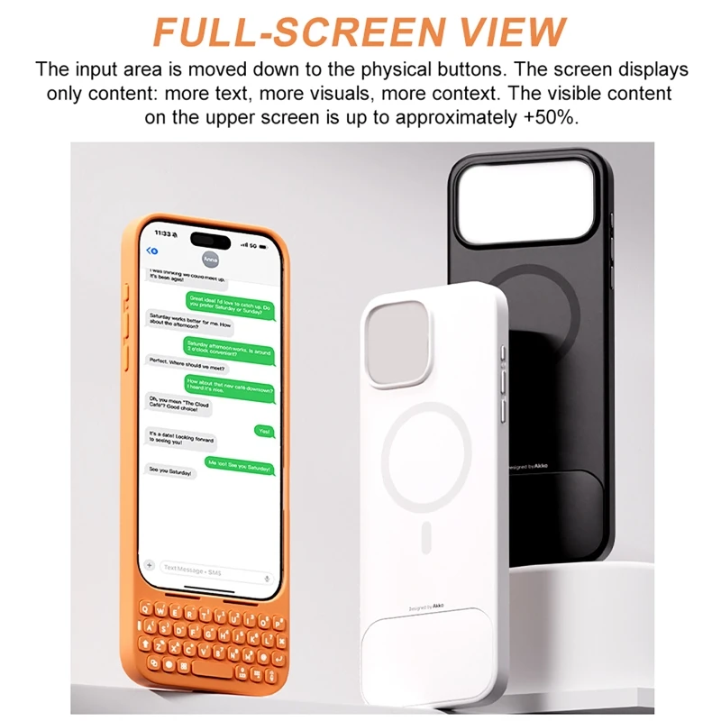 Mobile Phone Case with Keyboard External Keyboard Magnetic Suction All-in-One Phone Case Compatible with iPhone 16/17 Pro Max