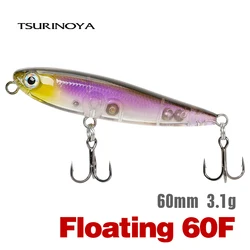 TSURINOYA Floating Pencil 60F 60mm 3.1g Profession Top Water Hard Fishing Lure Dog Walk DW64 Trout Small Hard Swimbait Wobblers