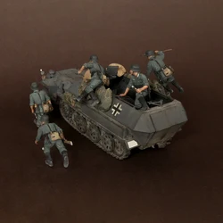 1/35 Resin Model Figure Kits GK , Five People，No Car，Military Theme，Unassembled And Unpainted,334B