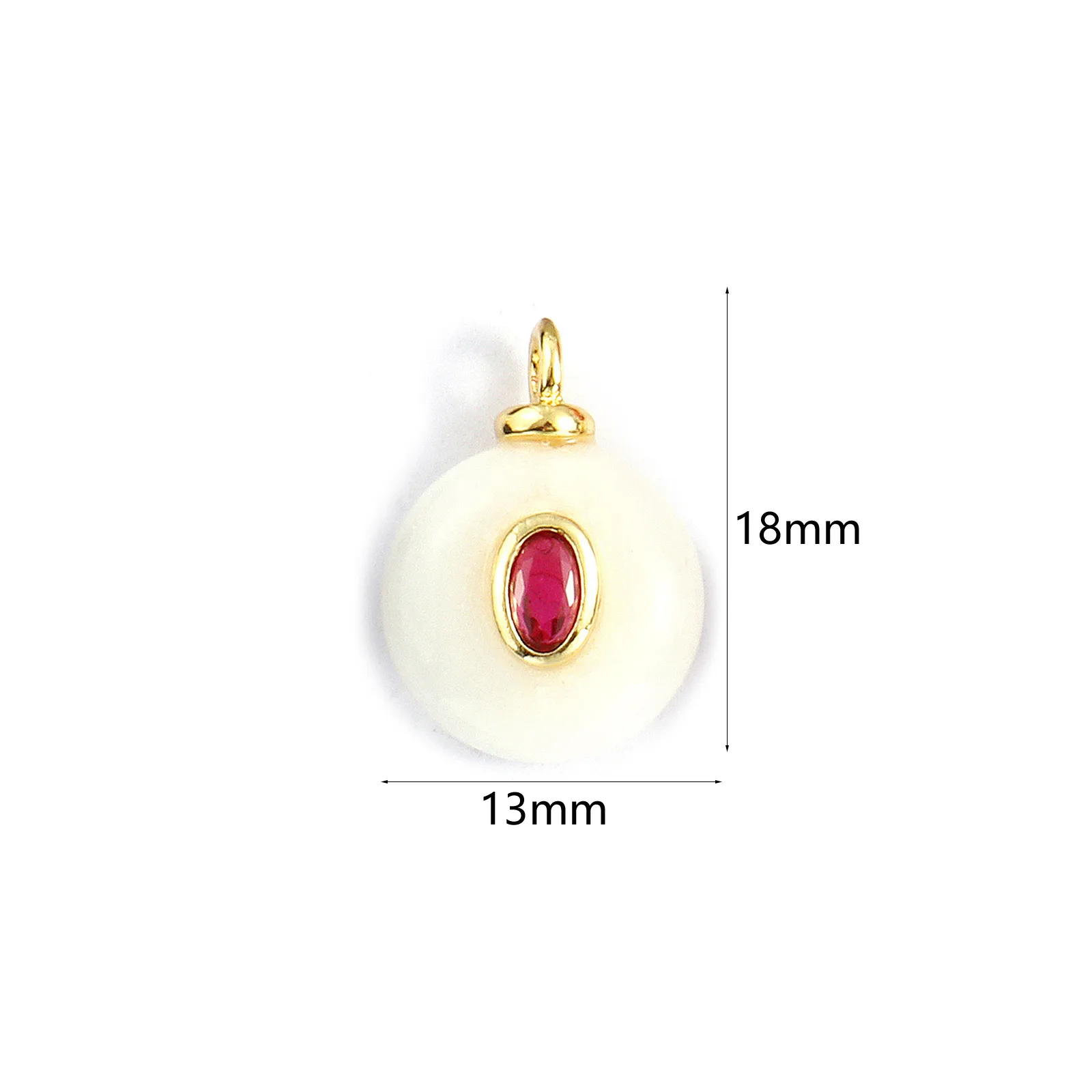 1 Piece Cubic Zirconia & Natural Stone Geometric Charms Round 18K Gold Plated Pendants For DIY Necklace Bracelet Jewelry Making